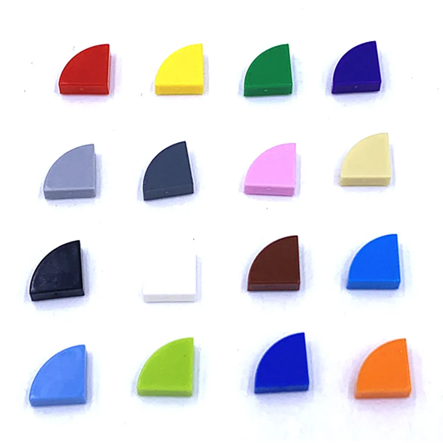 200Pcs 25269 Smooth Triangle Building Blocks Flat Tile Round 1x1 Quarter 1/4 Parts Assembles Bricks Compatible Kid Toys