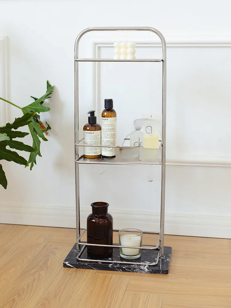 Stainless steel storage rack, marble skincare storage rack, dresser, shampoo and shower gel holder