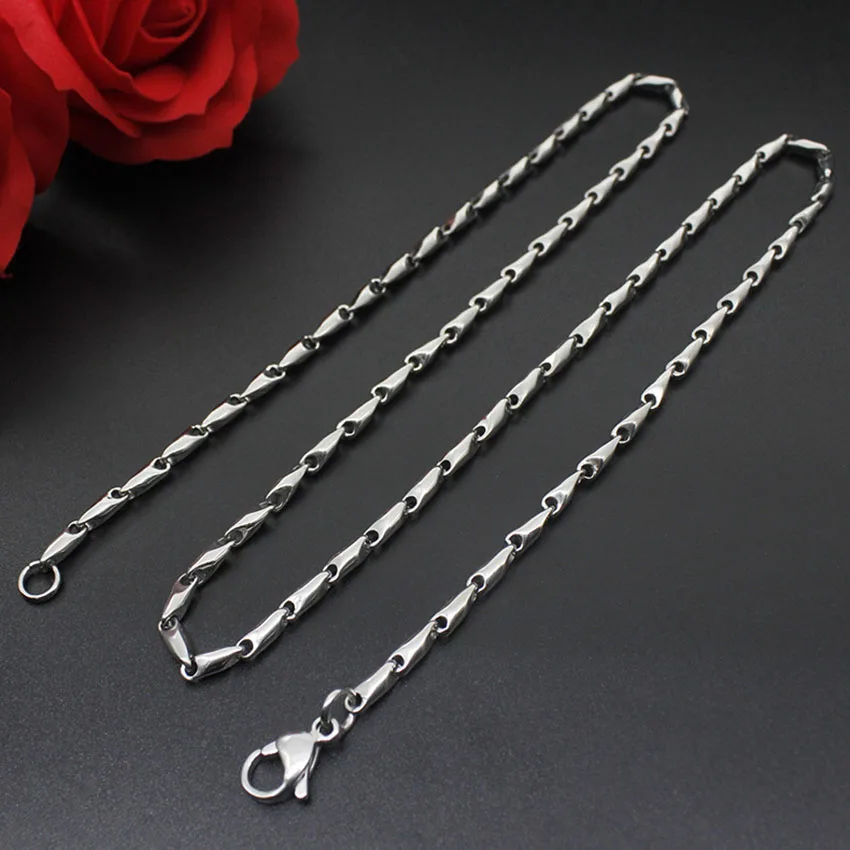 Fashion New Titanium Steel Round Melon Sub-chain Tapered Chain Men\'s Wild Stainless Steel Necklace Jewelry Hot Sale