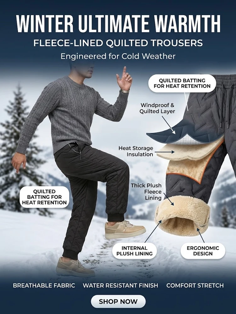 Neue Herren-Winterhose mit Sherpa-Fleece-Futter, Wasserdicht, Warm, Winddicht, Outdoor-Wanderhose, Softshell-Cargohose für kaltes Wetter – Detail 1