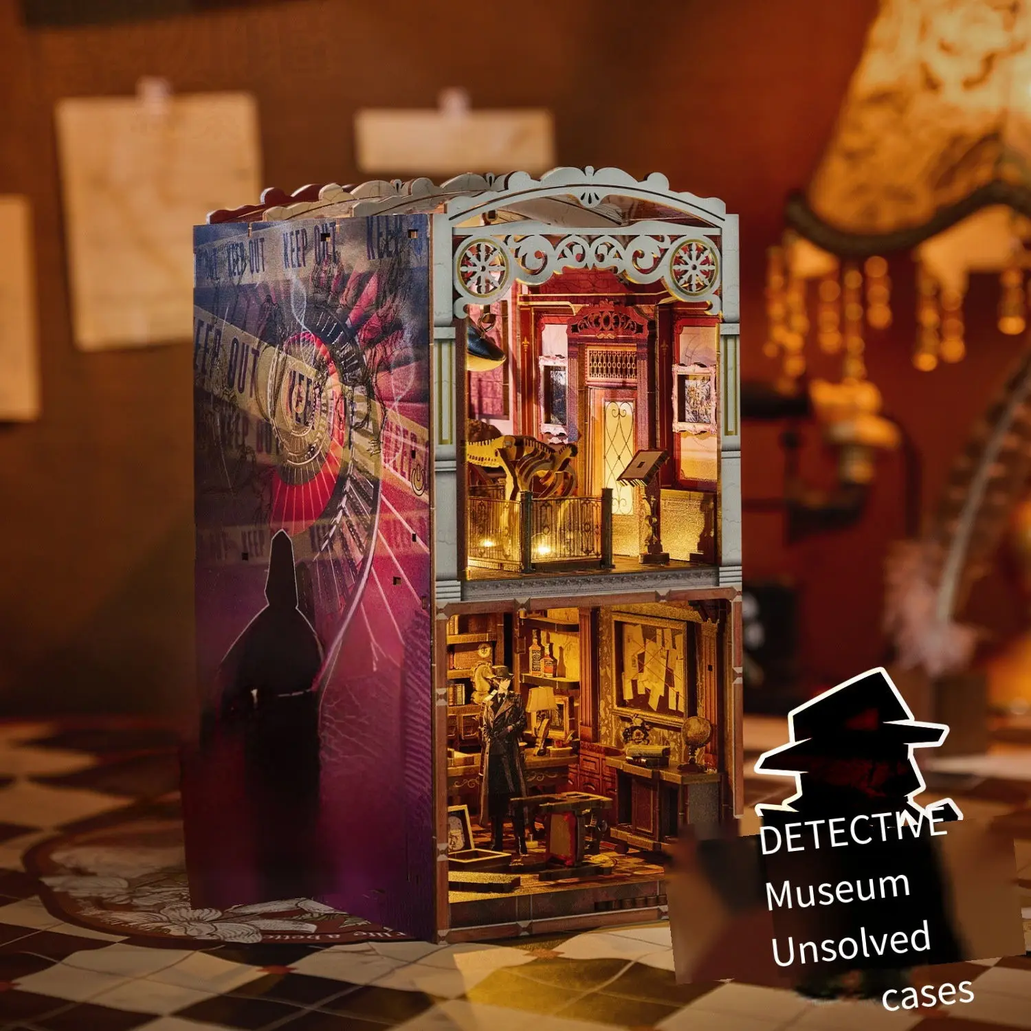 Kit fermalibri fai-da-te Mystery Detective - Modello 3D con custodia per suspense del museo, artigianato cerebrato assemblato a mano e regalo di festa