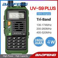 BaoFeng UV-S9 Plus Tri-Band 16km VHF UHF Waterproof 136-174Mhz/220-260Mhz/400-520Mhz Long Range Ham Radio Walkie Talkie