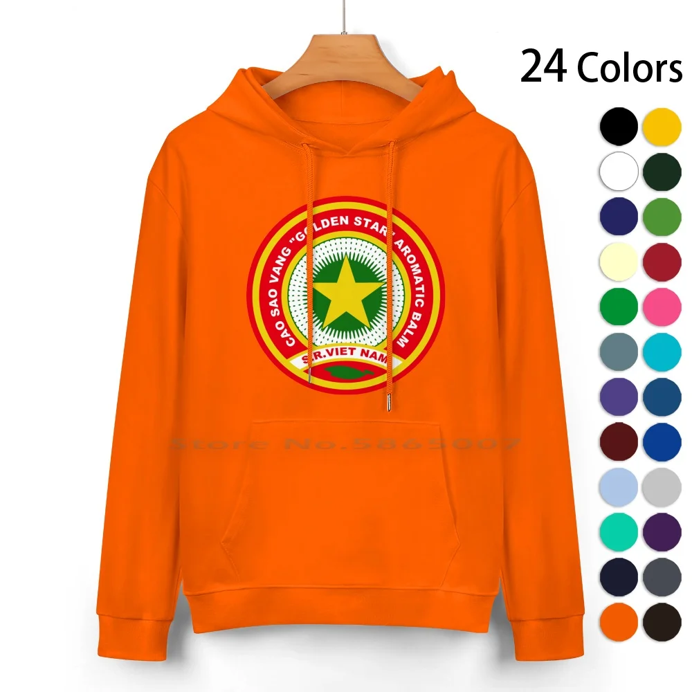 Cao Sao Vang Golden Star Aromatic Balm Pure Cotton Hoodie Sweater 24 Colors Cao Sao Vang Golden Star Balm Vietnam Rusia Escape