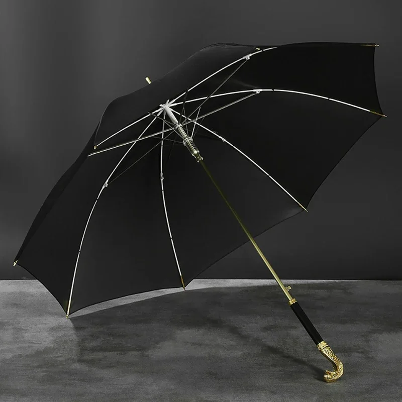 Chinesischer Tierkreis Regenschirm Luxus Gold Business Sonnenschirm Retrp langen Griff Regenschirm kreative Tierkopf große regnerische sonnige Regenschirme