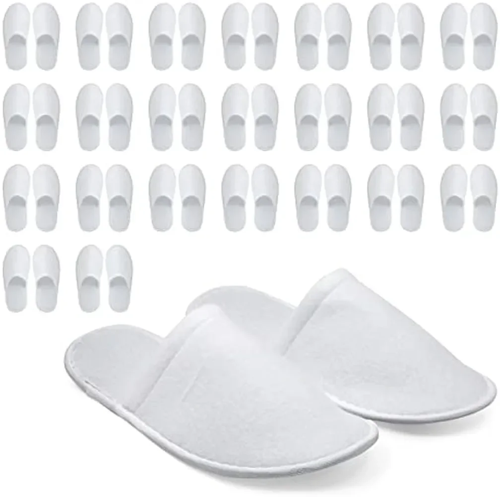 

30/60/120 Pairs Spa Slippers for Home Hotel Guests Closed Toe Bathroom Disposable Slippers Non-Slip Slipper Fit Women Men Unisex