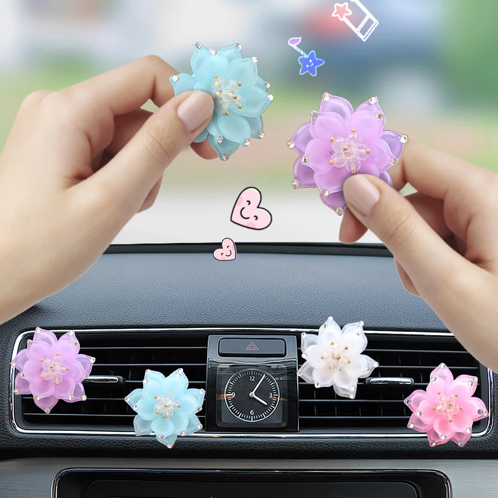 1PC Car Air Freshener Clip Car Lotus Style Clip Aromatherapy Air Conditioning Ventilation Ornaments Car Interior Decoration