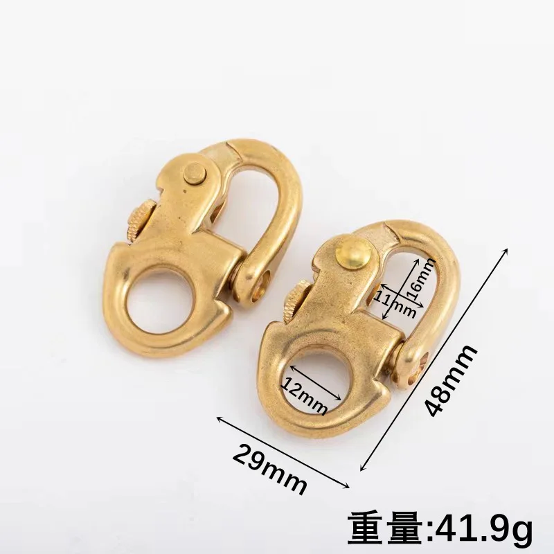 1 x Solid  Brass Buckle Clasp Buckle Keychain Ring Hook screw pin joint Connecter Bag Strap Leathercraft Accessories Parts