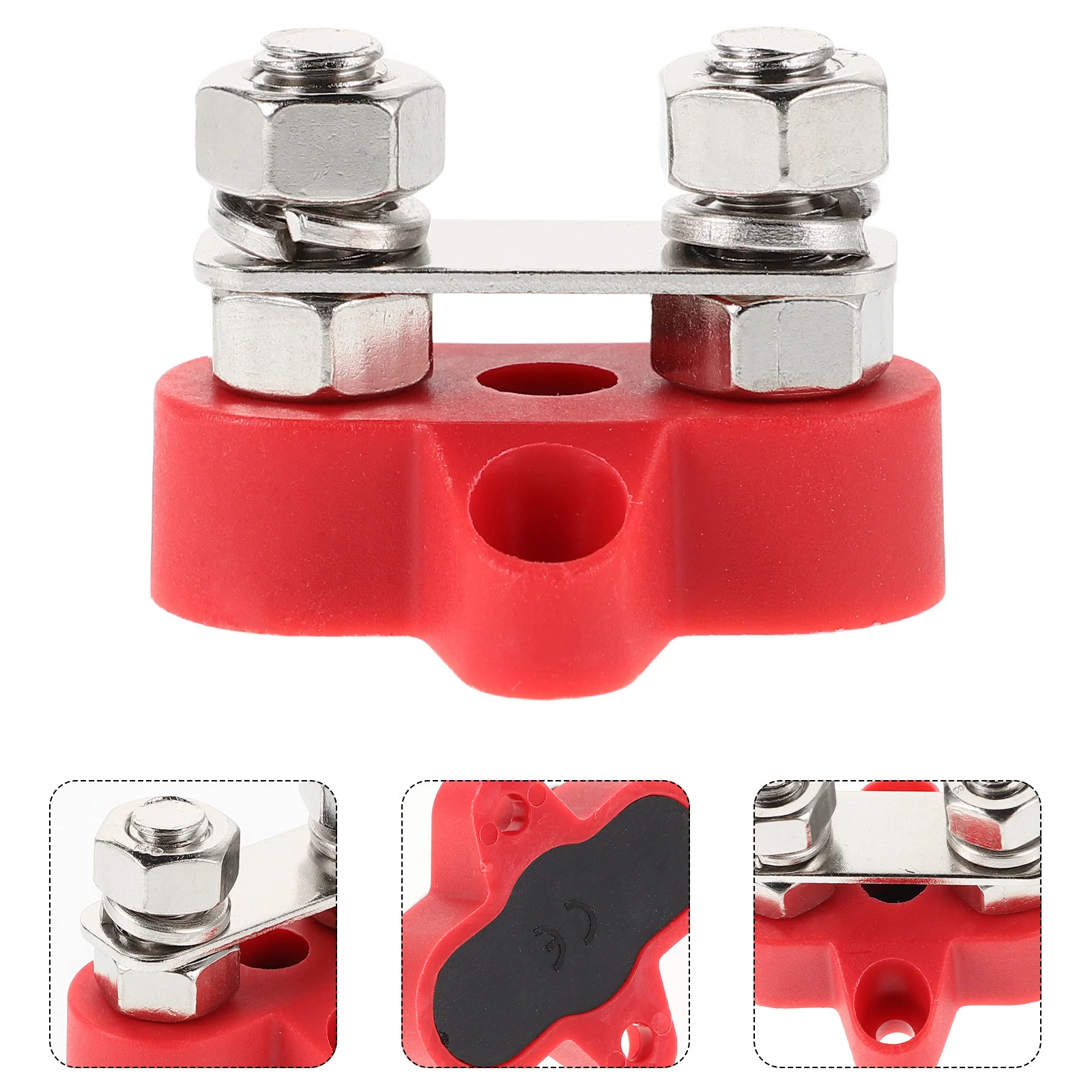 

1 Set 48V 2-Stud M8 Dual Terminal Block Heavy Duty Insulated For Automotive Rv Yacht Junction Bus Bar Distribution Studs