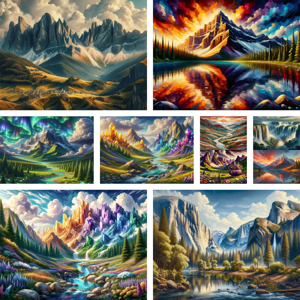 

Landscape Beautiful Mountain Cross Stitch Patterns DIY Embroidery Needlework Handicraft Sewing Painting Needle Package Wholesale