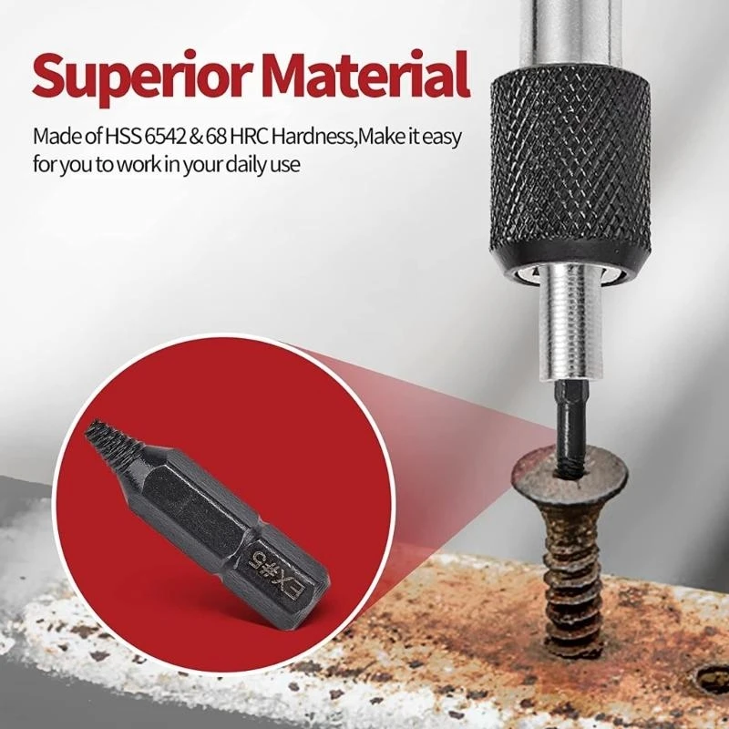 Y1AD 22Pieces Damaged Screw Extractor Drill Bit Set Stripped Screw Extractor for Broken Bolt Extractor All-Purpose