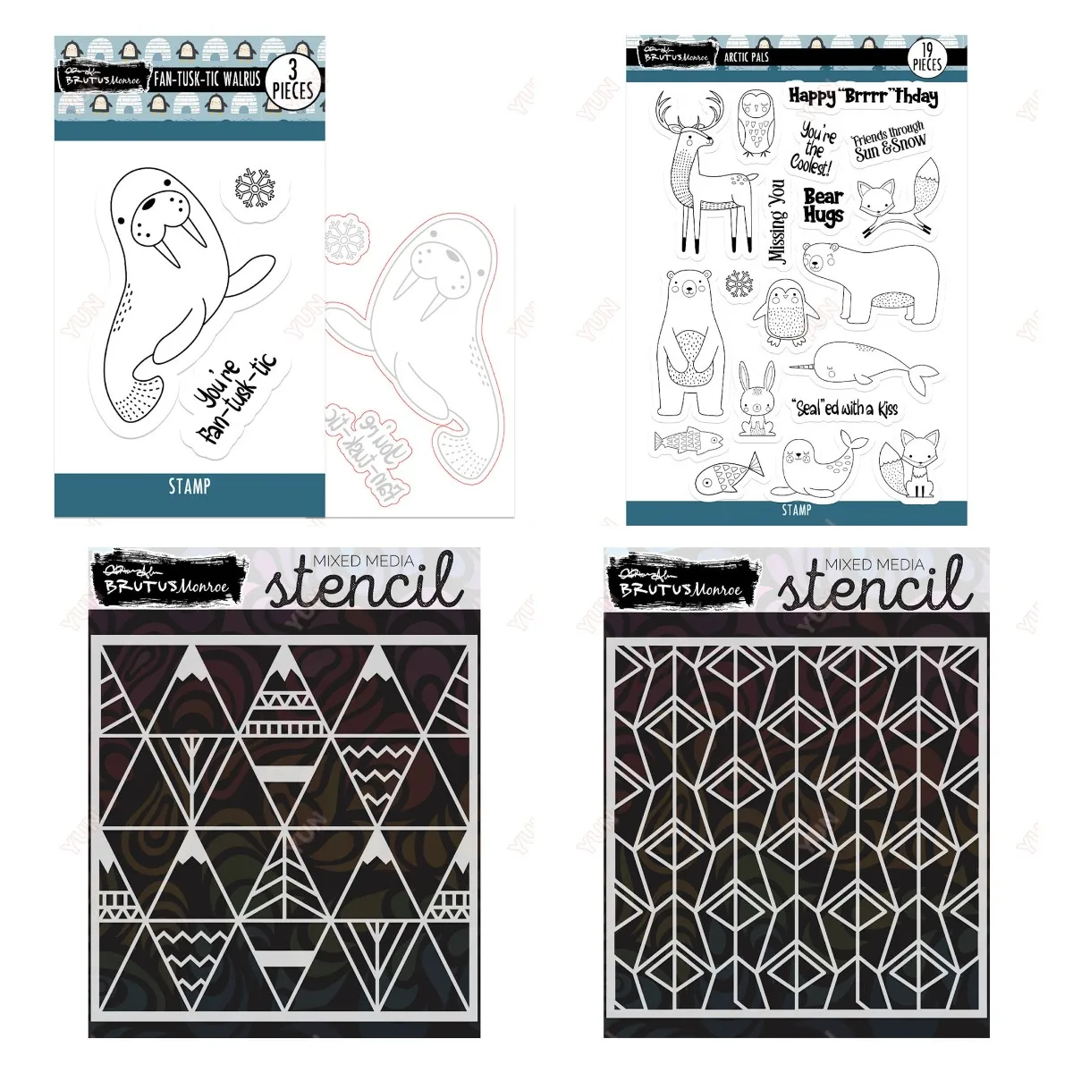 

Tundra Triangles Mixed Media Stencil Arctic Pals Metal Cutting Dies Stamps Stencil Cut Scrapbooking Paper Craft Greeting Cards