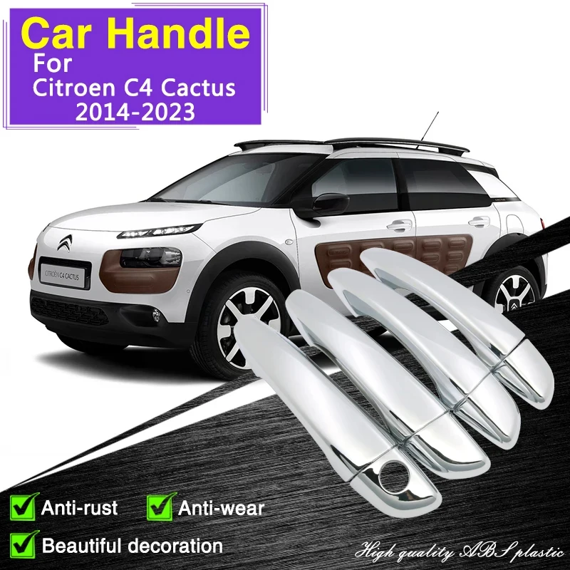 

Handle Cover For Citroen C4 Cactus 2014 2015 2016 2017 2018 2019 2020 2021 2022 Chrome Door Car Accessories Stickers Rustproof