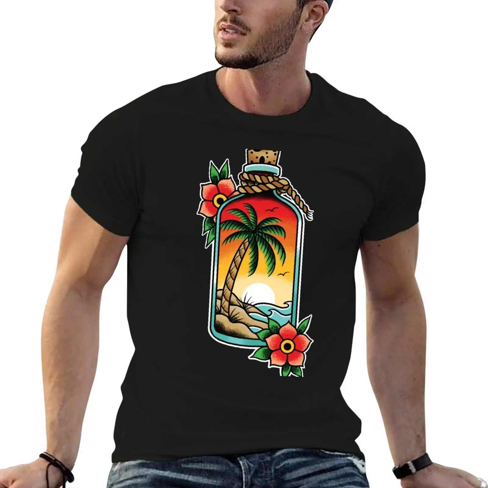 

island in a bottle Tattoo T-Shirt anime t shirts oversize essential t shirt T-Shirt