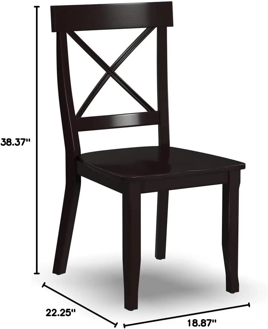 

Home Styles 5177-802 Classic White Pair of Dining Chairs 18"-7/8" W, 22"-1/4" D, 38"-3/8" H