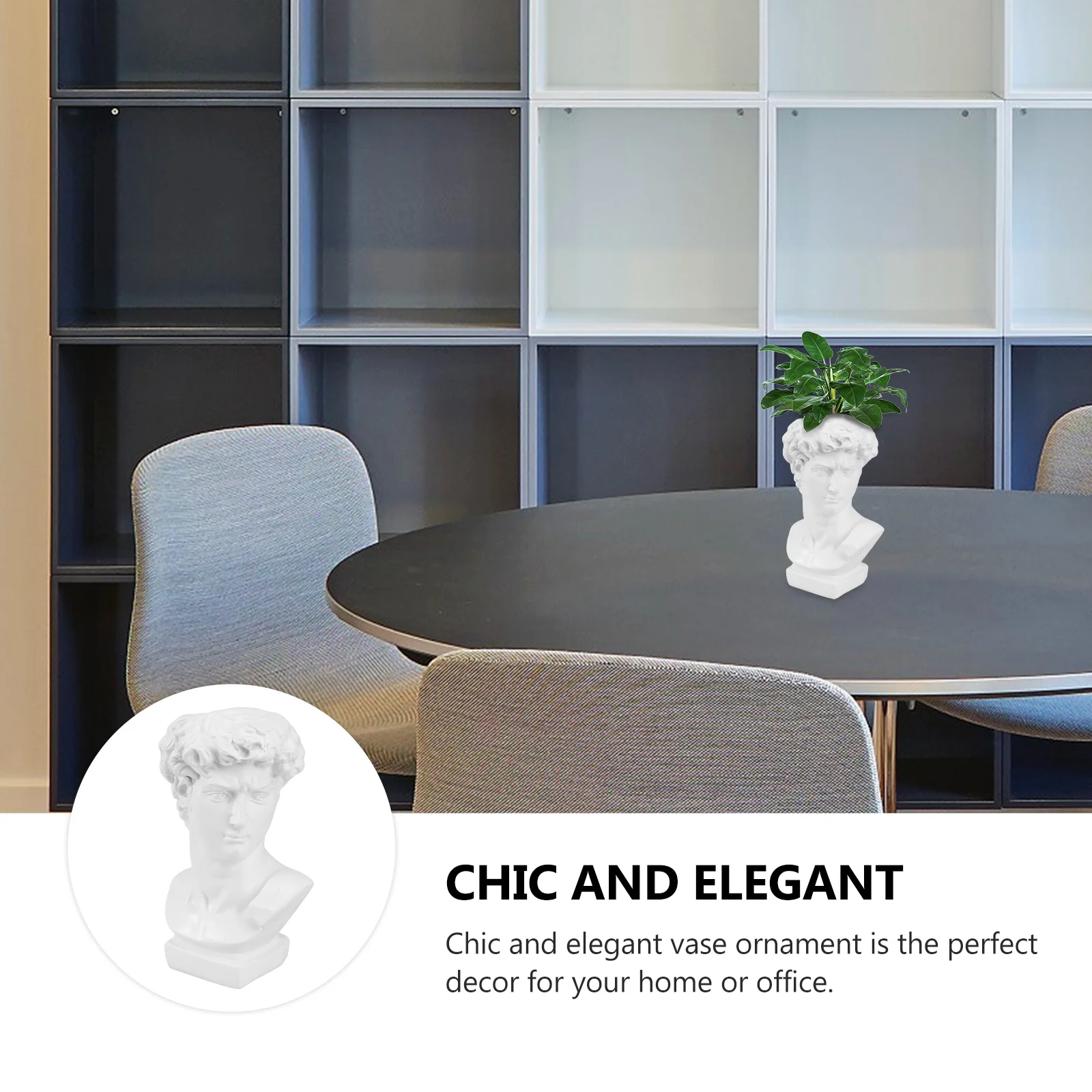 

Chic Resin Art Vase Portrait Design for Home Office Decoration Stylish Sculpture Flower Vase Makeup Brush Container Craft