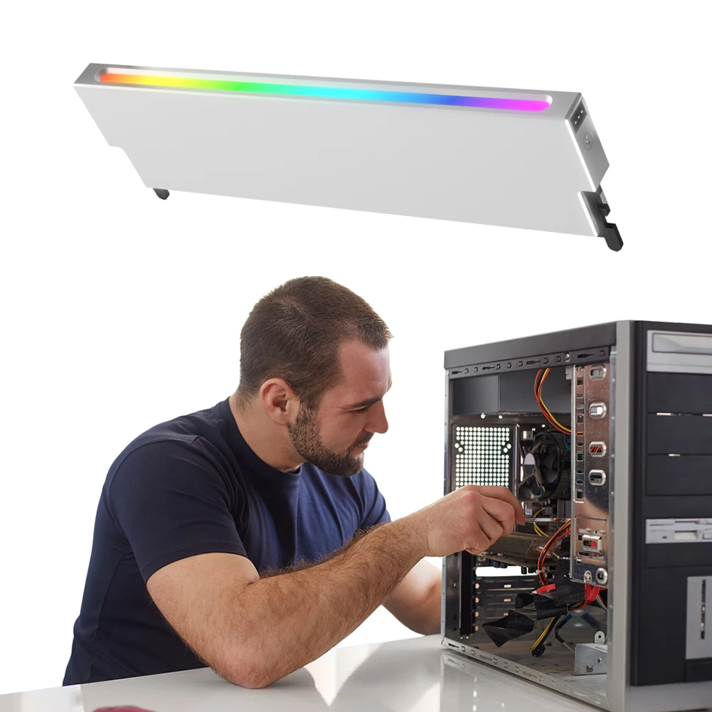 

Desktop Computer RAM Heatsink 5V 3PIN ARGB AURA Sync Memory Module Heatsink DDR3 DDR4 DDR5 Heat Sink Cooler Computer Accessories