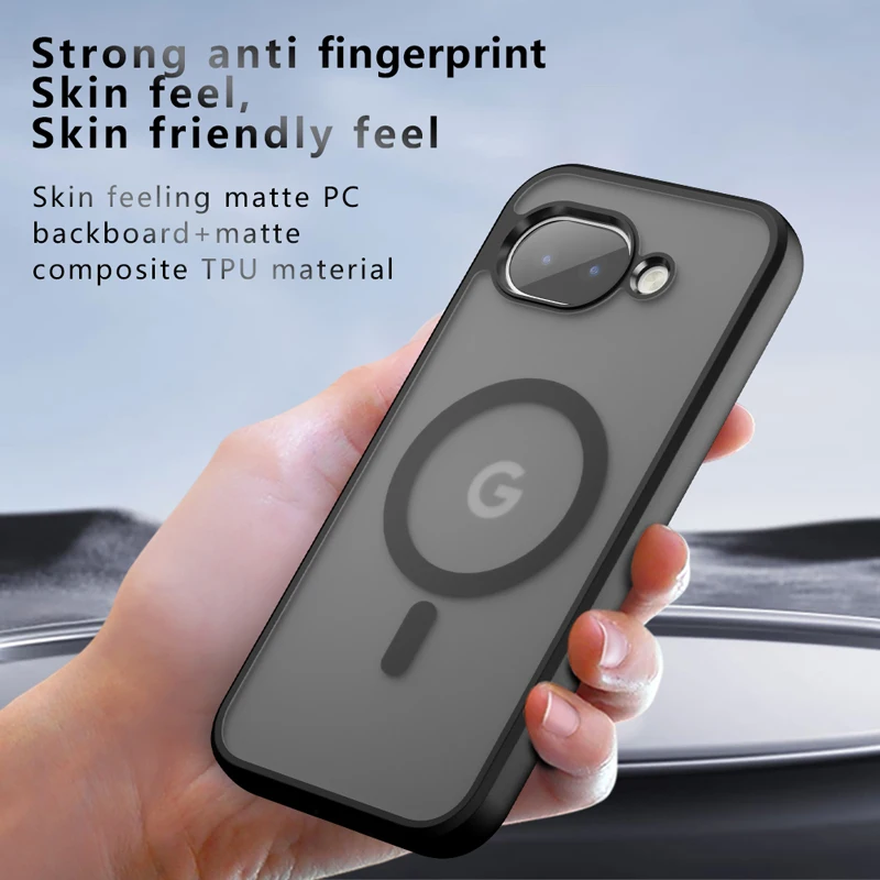 

For Google Pixel 10A Magnetic Case ELVEV Anti-drop Airbag TPU Hard PC Matte Skin-feeling Suction Phone Cover