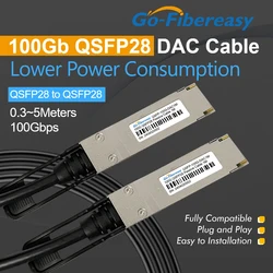 100Gb QSFP DAC Cable 0.5m~5m QSFP28 to QSFP28 Passive Stacking Copper IB Cables Compatible Mikrotik,Huawei,Cisco Ethernet Switch