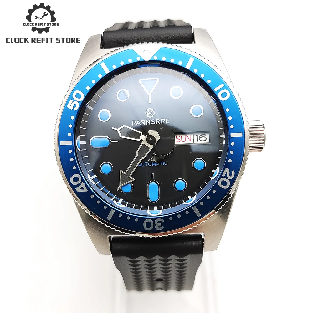 

Parnsrpe - Luxury blue 38mm men's watch NH36A caliber waterproof screw crown sapphire crystal 316L brushed case