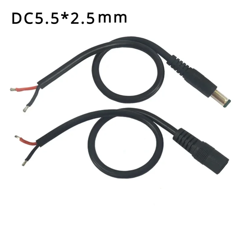 DC Power Cable 5.5*2.5 Male Female line Connector Pigtail Cable Jack For Camera Extension 20/27/50/100/200cm  0.75sq  19-24V