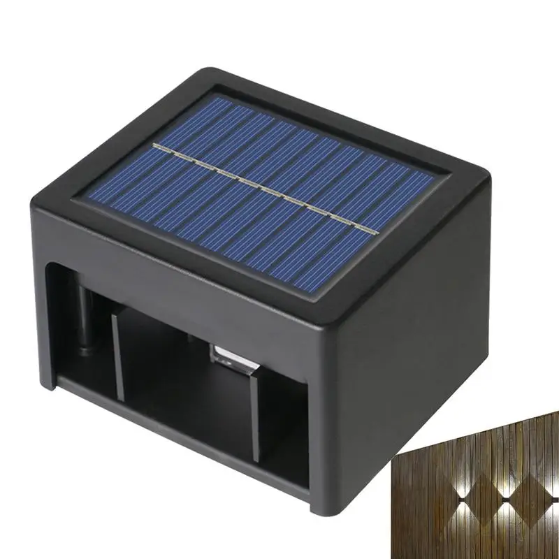 Solar Wall Lights Outdoor Motion Sensor Fence Lights For Outside Waterproof High Bright Modern Up & Down Dusk To Dawn Deck Light