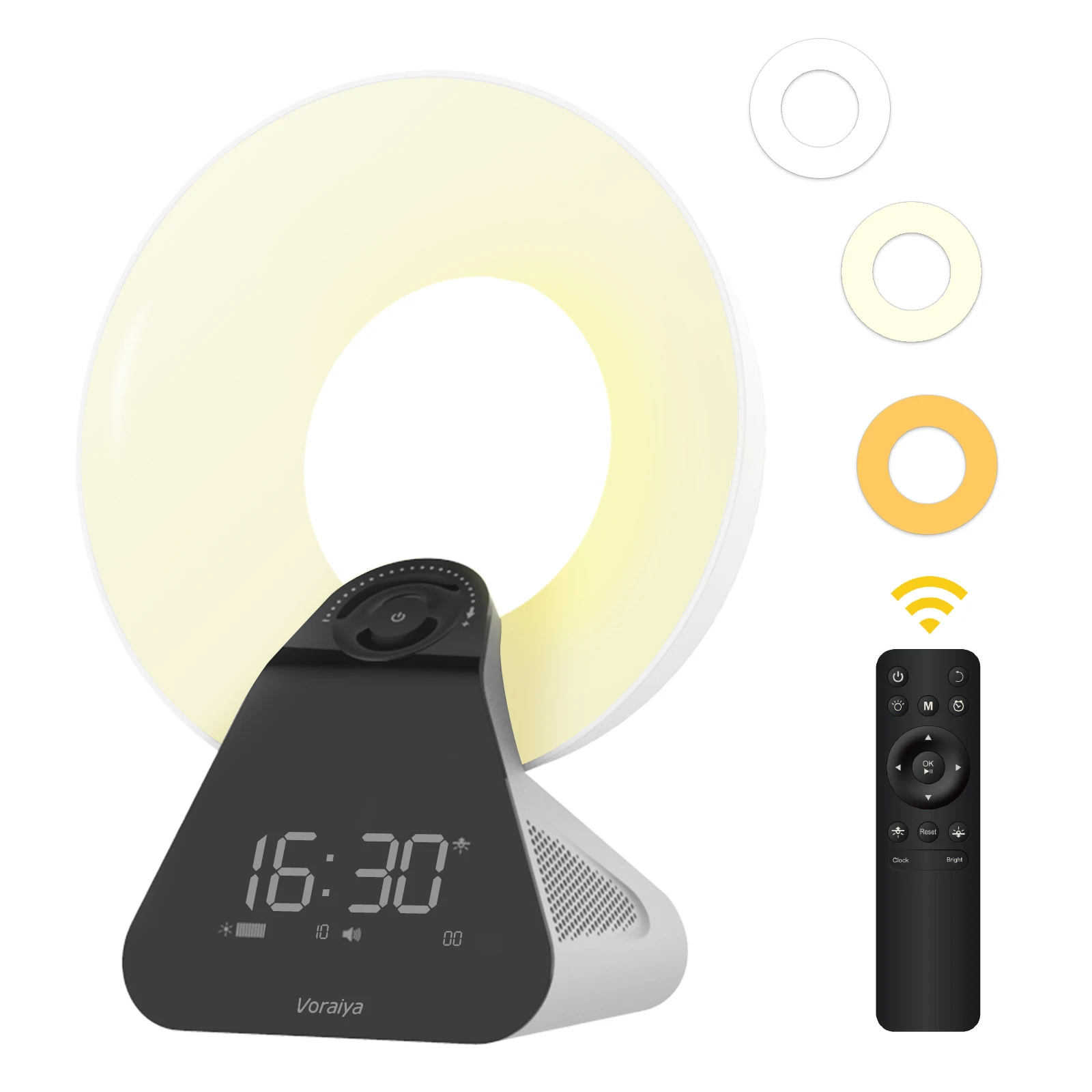 

Light Therapy Lamp SmartSleep Wake-up Light Colored Sunrise & Sunset Simulation 8 Natural Sounds Bluetooth Speaker Reading Lamp