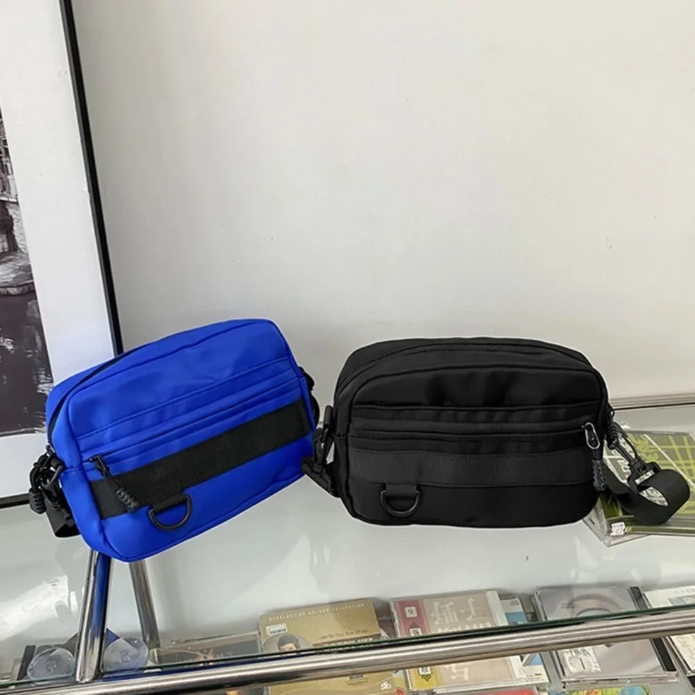 Lightweight Casual Men Crossbody Bags Portable Japanese Style Sports Phone Bag Square Solid Color Nylon Messenger Bag Daily