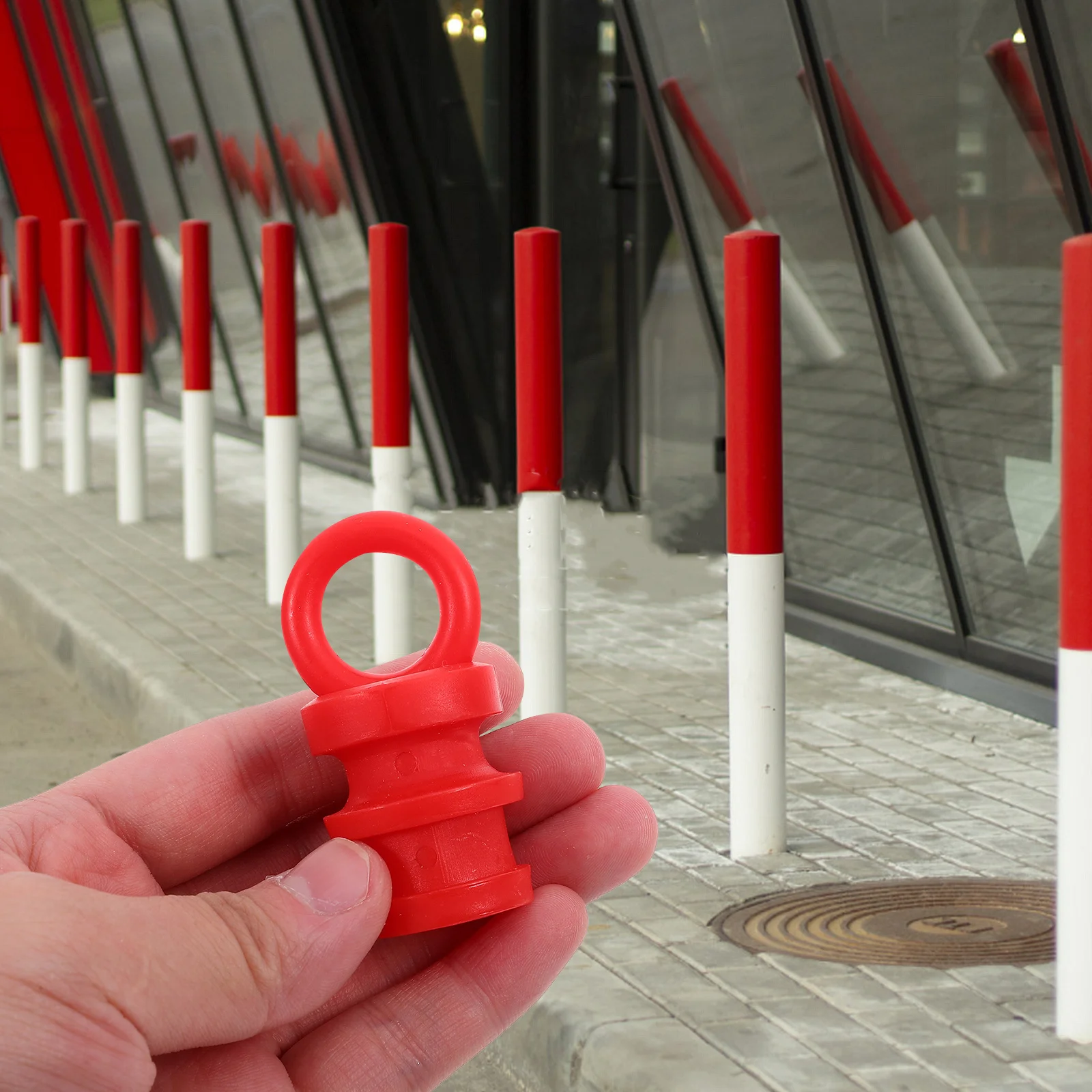 

6pcs Rubber Post Caps End Covers For Warning Fence Guardrail Dock Pole Cap Replacement Outdoor Decorative Fence Post Covers