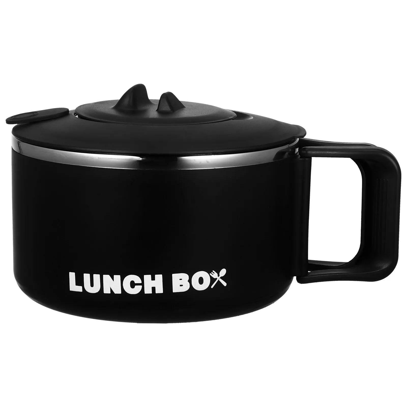 

Large Capacity Round Noodle Bowls Black Microwave Safe Leak Proof Food Grade Containers Home Use Bento Lunch Box Camping
