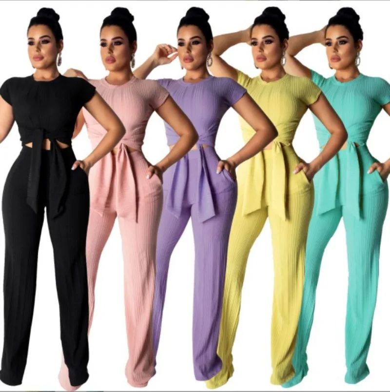 Summer Casual Sports Suit Short Sleeve Trousers