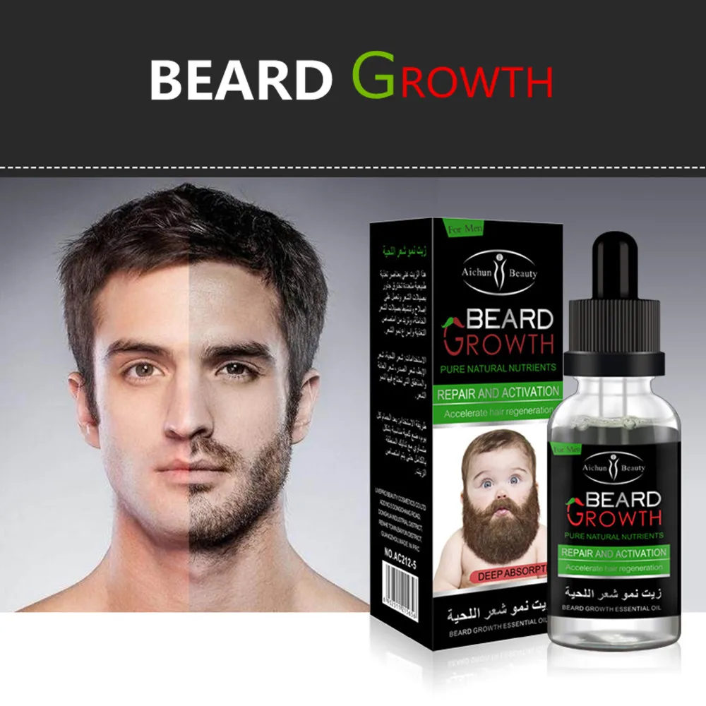 Men Liquid Beard Growth Fast Enhance Facial  Nutrition Moustache 30ml Beard growth essential oil, promote beard growth