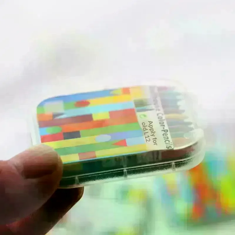 /GJ/Crayons Box 12 Colors Crayon Dollhouse Miniature Creative Scene Model Dollhouse Accessories Home Decor Figurines Toys Mini
