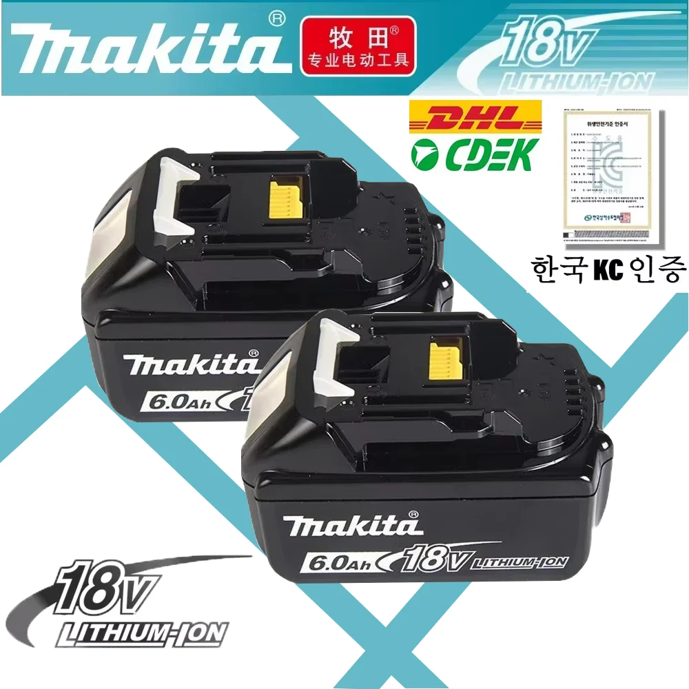 100% Compatible Makita 18V 6.0Ah Rechargeable Power Tools Battery Li-ion Replacement LXT bl1830 BL1860B BL1860 BL1850 DHP482