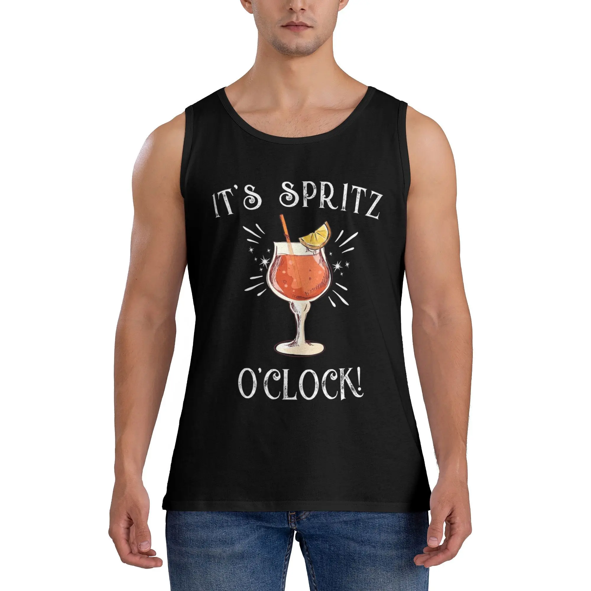 

Aperol Spritz Tank Top Males Tops Summer Graphic Bodybuilding Vintage Oversized Sleeveless Shirts