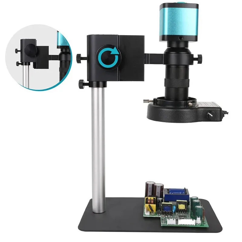 High-definition Digital microscope USB 1080P 48mp 180x C-mount Lens LED Light for Repair Soldering Chip