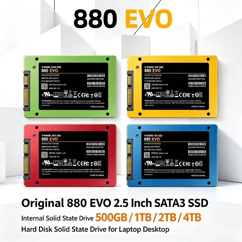 Original Internal Solid State Drive 880 EVO 2.5 Inch SATA3 SSD  500GB 1TB 2TB 4TB Hard Disk Solid State Drive for Laptop Desktop