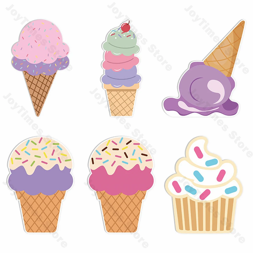 Ice Cream KT Board Party Decor Summer Theme Macaron Donut Ice Cream Cutouts Party Backdrop Birthday Baby Shower Party Props