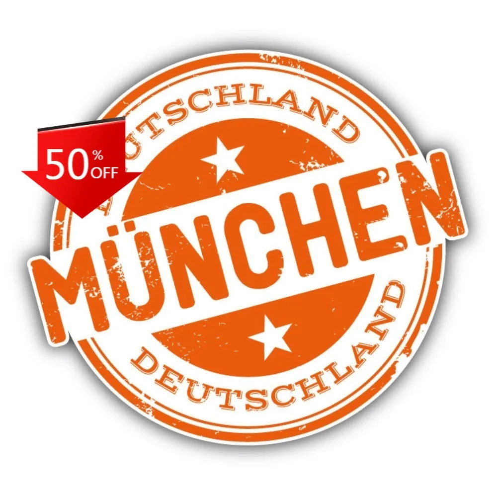 

Munchen City Germany Grunge Cool Car Laptop Window Bumper Waterproof Vinyl Decal Gift Cute Retro Cute Aesthetic Unique