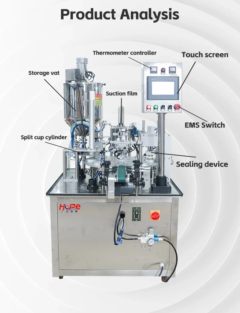 Automatic Daily Use for Honey, yogurt,  liquid filling and sealing  machine for plastic bottle