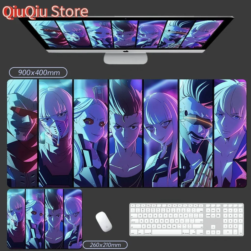 Cyberpunk Edgewalker Mouse Pad Large Anime Gaming Keyboard Mat Laptop Mat Desk Mat Non-Slip Big Size 90x40 80x30-&-*