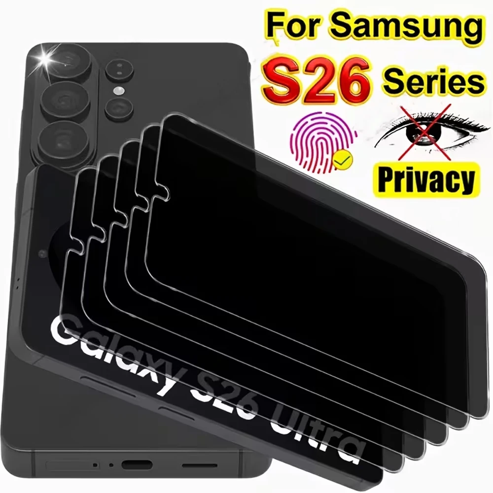 1-5Pcs Privacy Screen Protectors For Samsung S26 Ultra S26 Plus S26 S25 Ultra S25 FE 5G S24 Plus S23 Plus S23 S22 Tempered Glass