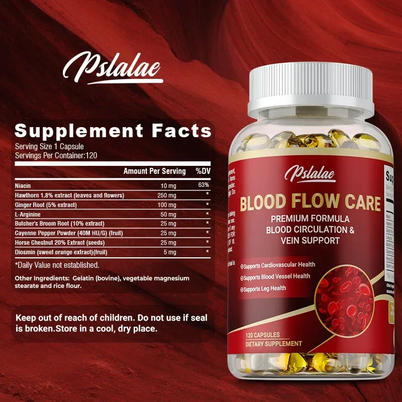 

Blood Flow Care - Promotes Cardiovascular Health, Accelerates Metabolism, Promotes Leg Vein for Joint, Brain, Heart HealthSupple