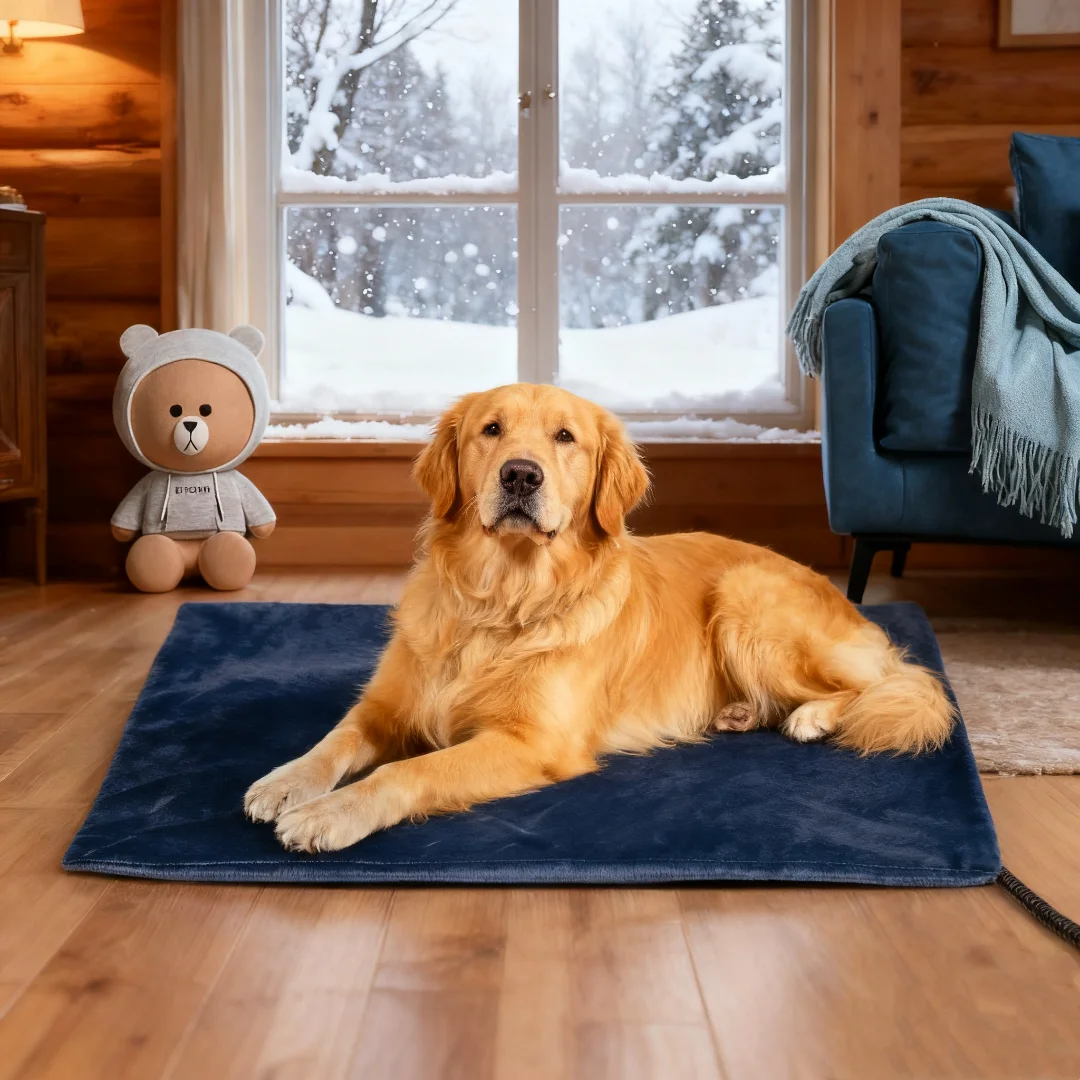 

Большая грелка для собак и кошек с таймером — коврик для кровати с подогревом из пены с эффектом памяти с регулируемой температурой, высококачественный огнестойкий