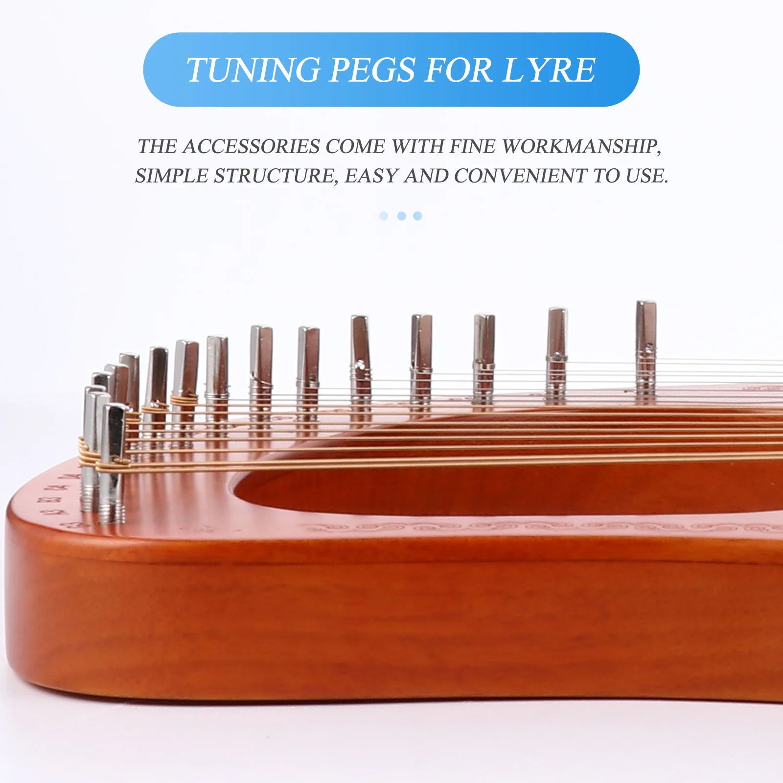 

10Pcs Lyre Harp Peg Durable Metal Professional Replacement Accessories Tuning Pegs for Lyre String Nail Harp Parts