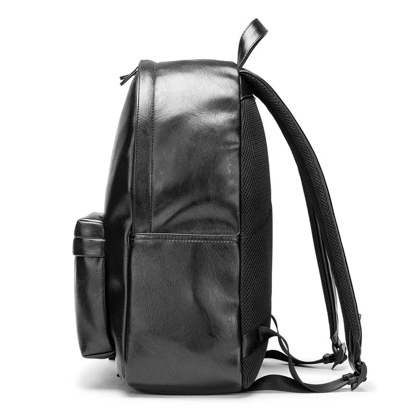 New Fashion Striped Men\'s Backpack High Quality PU Leather Backpack Men Casual Business Laptop Backpack Male Travel Back Bag