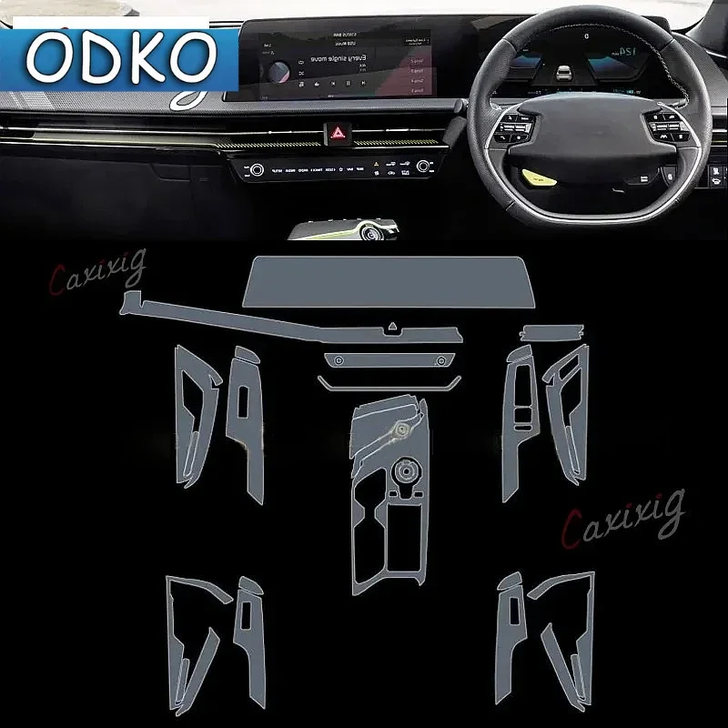 For Kia EV6 ev GT 2021-2023 car Interior Center console transparent car suit PPF-TPU protective film Anti-scratch Accessories