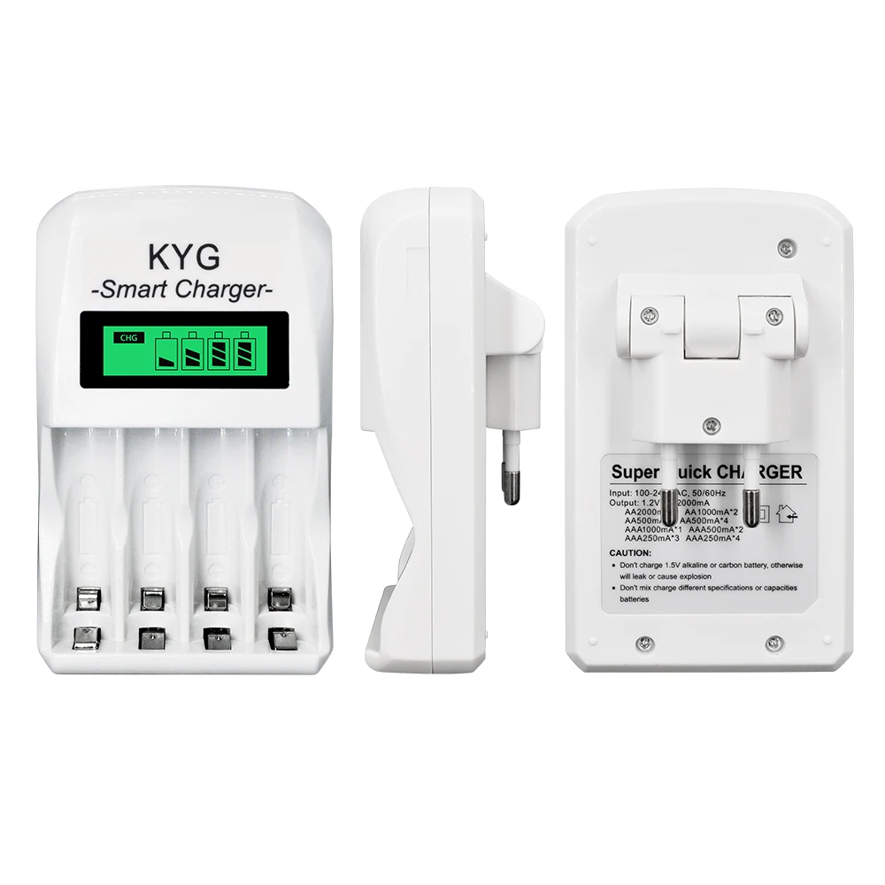 PALO 1,2 V AA зарядное устройство AA Smart LCD EU зарядное устройство для AA AAA 1,2 V аккумуляторные батареи KYG умное зарядное устройство