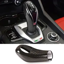 Real Carbon Fiber Car Gear Shift Knob Cover Fit For Alfa Romeo Giulia Stelvio 2020-2022