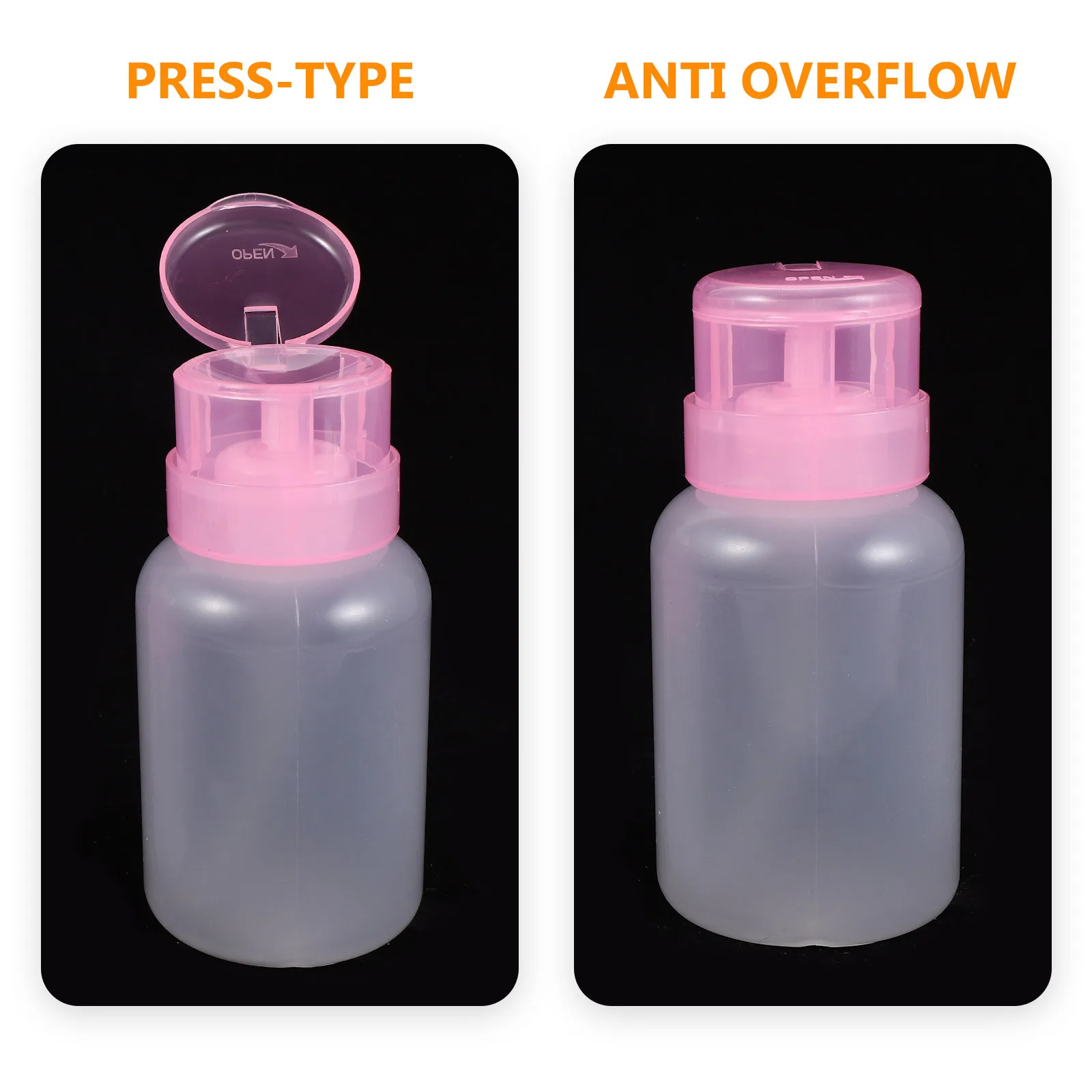 6 قطعة مزيل 60 مللي 220 مللي دفع زجاجات ماكياج علوية مانعة للتسرب اضغط على الحاويات البلاستيكية للسفر المنزل إعادة الملء البولندية