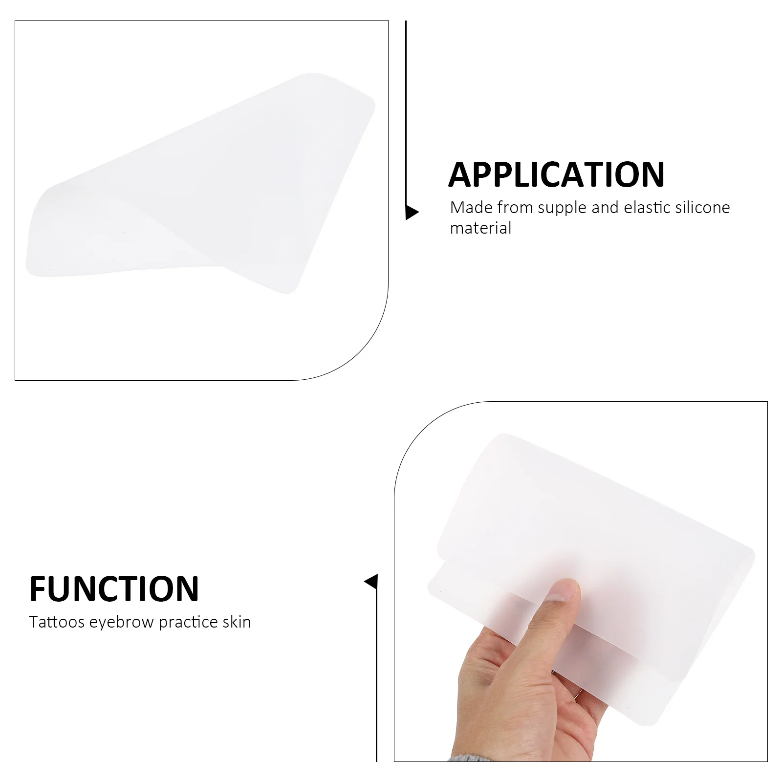 

4pcs Tattooing Practice Sheet Silicone Fake Skin For Beginners Artificial Practice Skin Eyeliner Tattoos Training Beauty Salon